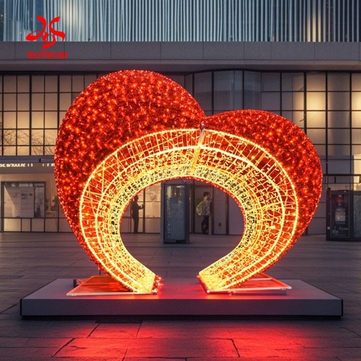 Festive Heart Arch Illumination - A Unique Decorative Piece For Special Occasions & Holidays
